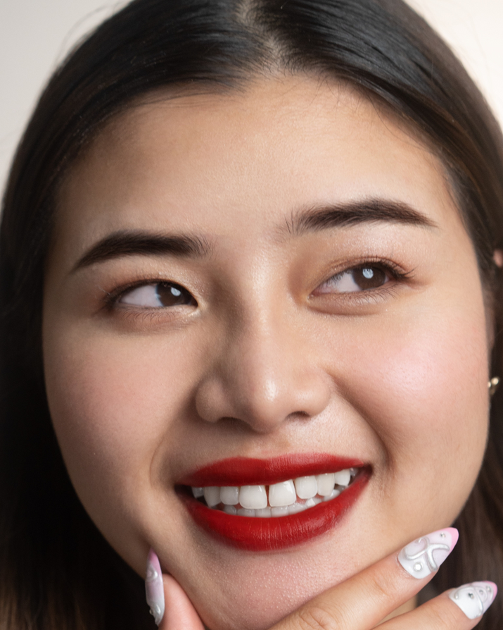 natural lipstick with creme and satin matte finish moisturing asian girl
