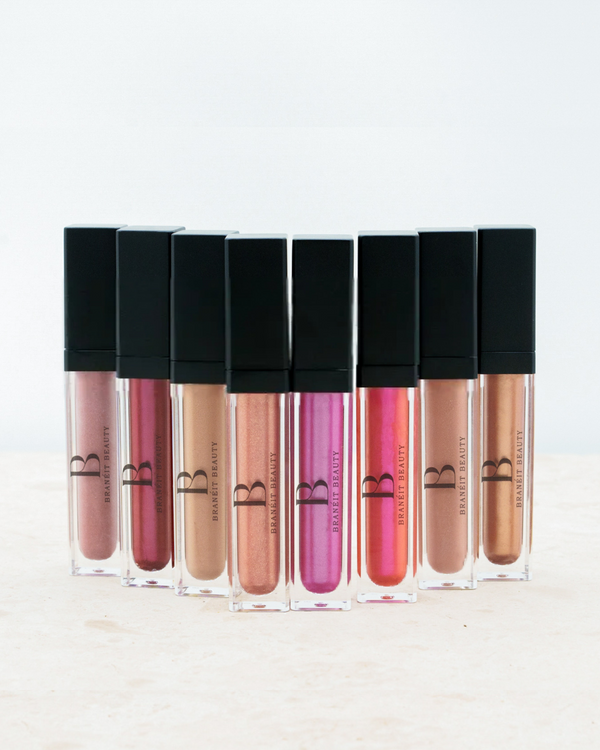 lip gloss glitter with led light feature and mirror