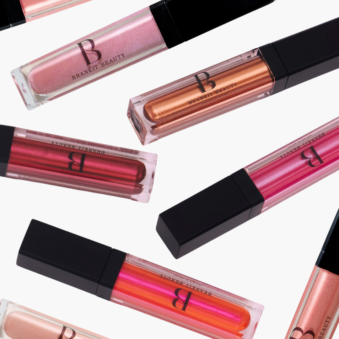 lip gloss glitter with led light feature and mirror