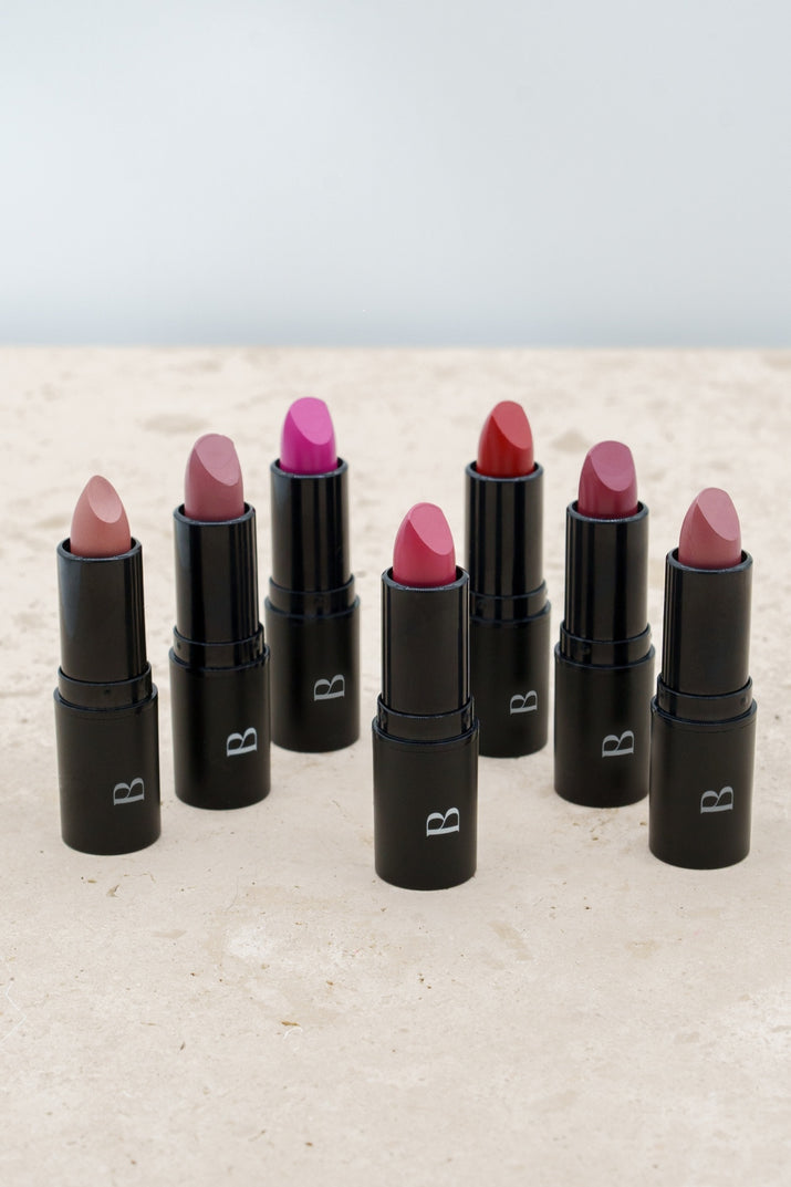 natural lipstick with creme and satin matte finish moisturing